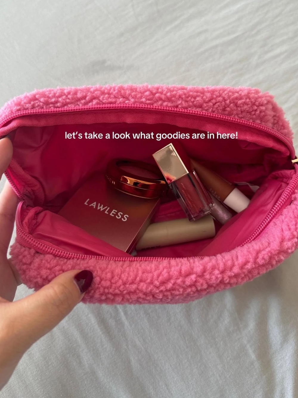 Sephora Pink Sherpa Cosmetic Pouch